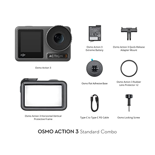 DJI Osmo Action 3 Standard Combo, Waterproof Action Camera with 4K HDR